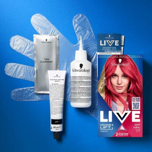 Schwarzkopf Live Colour Plus Lift Permanent Hair Colour L77 Deep Coral