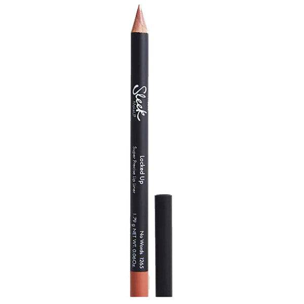Sleek Make Up Locked Up Super Precise Lip Liner in No Words, a sleek black pencil with a twist-up design for defined lips.