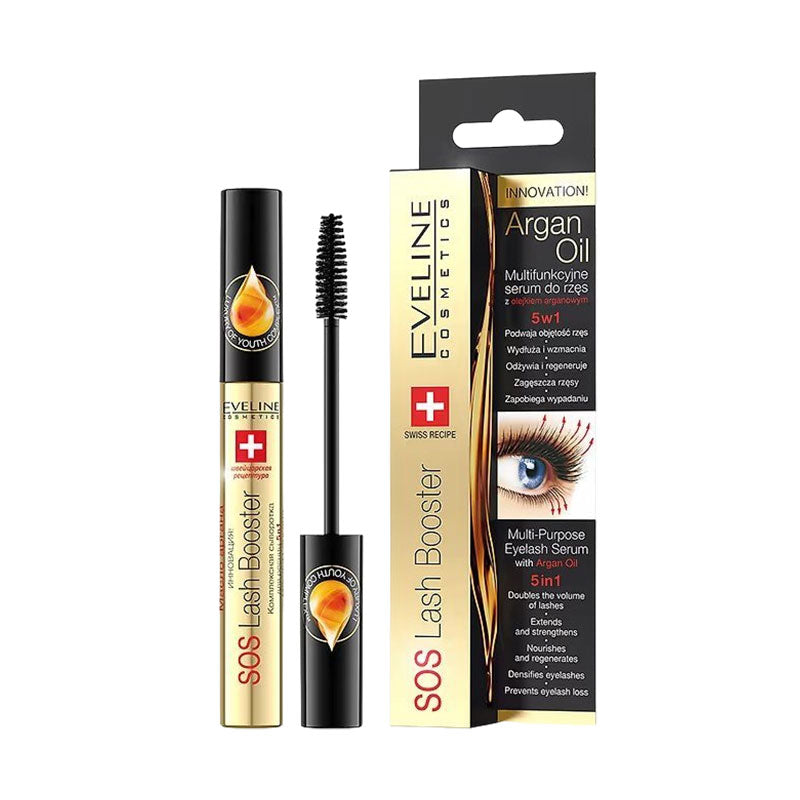 Eveline SOS Lash Booster 5 In 1 Multi Purpose Argan Oil Eyelash Serum