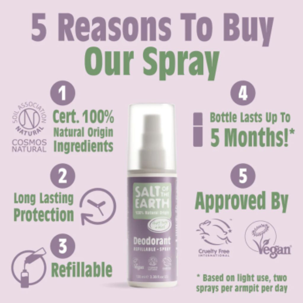 Salt Of The Earth Natural Deodorant Spray Clary And Sage