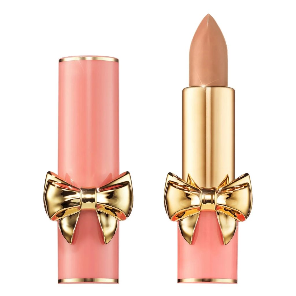 PAT McGrath Labs Satin Allure Lipstick 648 Nude Fantasia lip makeup tube and shade view