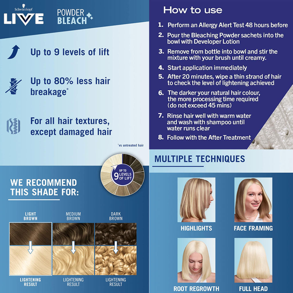 Schwarzkopf Live Powder Bleach Permanent Bold Blonde 00P