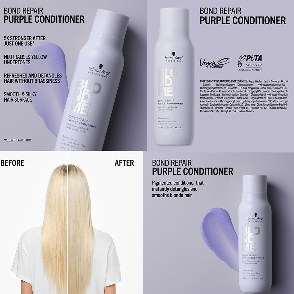 Schwarzkopf Blondme Bond Repair Purple Conditioner