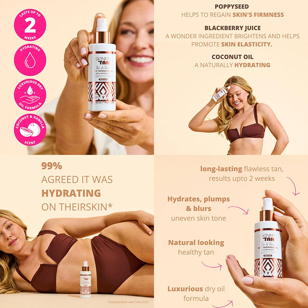 Skinny Tan And Tone Self Tanning Oil Medium