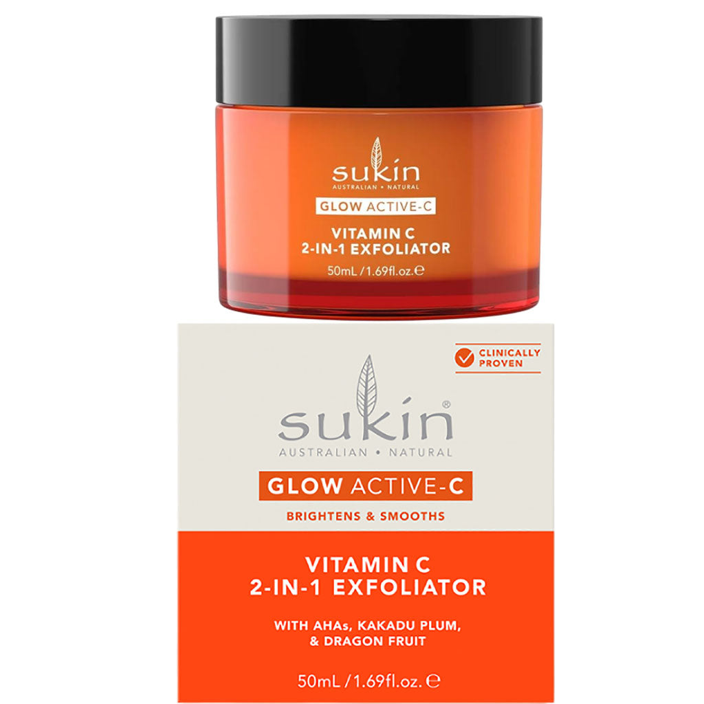 Sukin Glow Active C Vitamin C 2 In 1 Exfoliator