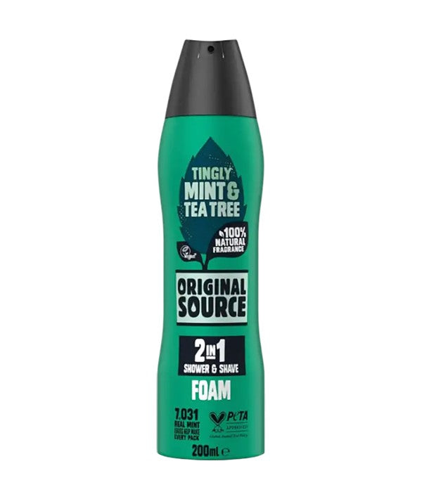 Original Source Tingly Mint And Tea Tree 2 In 1 Shower And Shave Foam