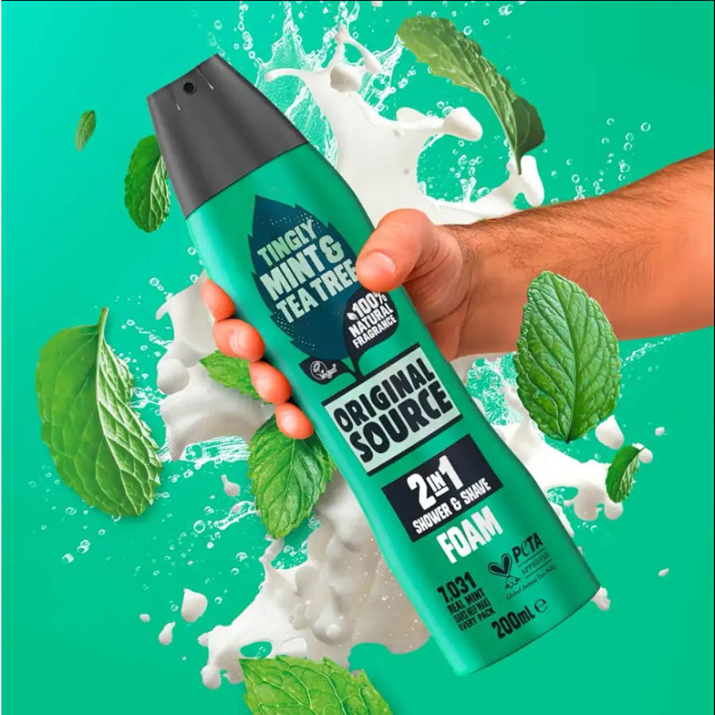 Original Source Tingly Mint And Tea Tree 2 In 1 Shower And Shave Foam
