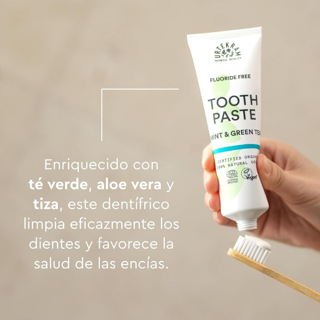 Urtekram Fluoride Free Mint And Green Tea Tooth Paste