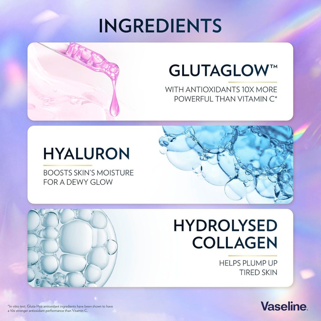 Vaseline Gluta Hya Overnight Radiance Serum Burst Lotion