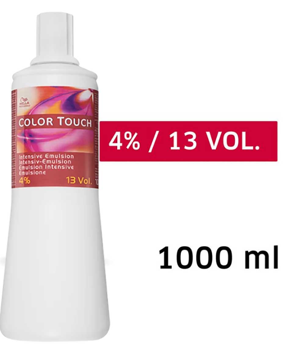 Wella Color Touch Intensive Emulsion 13 Vol hair color and bleach product in a bottle, used for hair coloring and lightening treatments