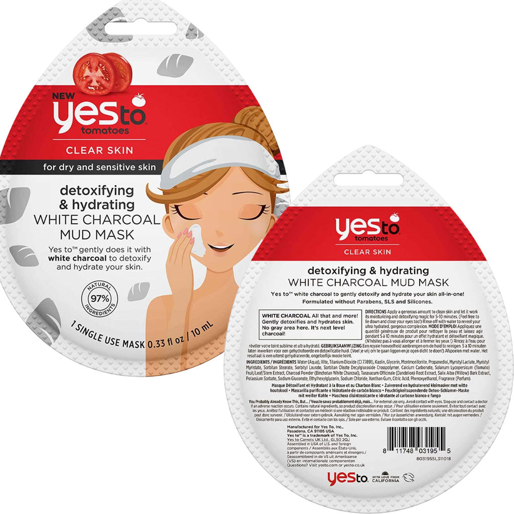 Yes To Tomatoes Detoxifying And Hydrating White Charcoal Mud Mask