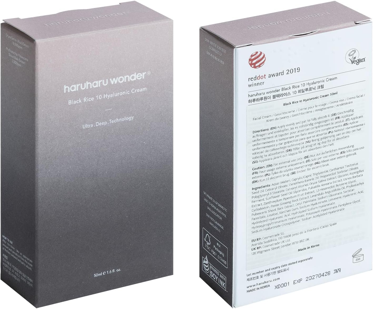 Haruharu Wonder Black Rice 10 Hyaluronic Cream