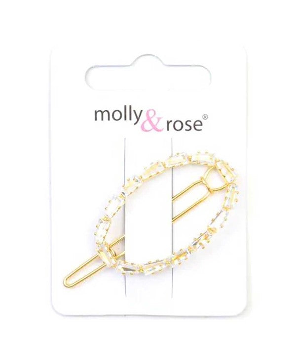 Molly And Rose Clear Stone Open Oval Hair Slide 9278