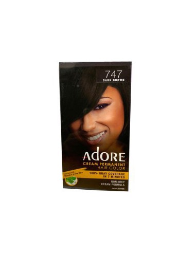 Adore Cream Permanent Hair Color 747 Dark Brown