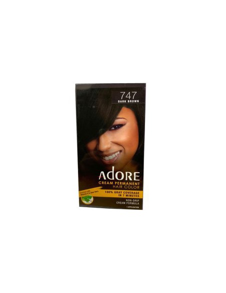 Adore Cream Permanent Hair Color 747 Dark Brown Adore Cream Permanent Hair Color 747 Dark Brown