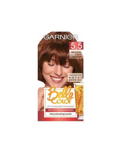 GarnierBelle Color Creme Permanent 5.5 Natural Light Auburn GarnierBelle Color Creme Permanent 5.5 Natural Light Auburn
