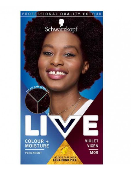Live Colour Plus Moisture Permanent Hair Colour Violet Vixen M09 Live Colour Plus Moisture Permanent Hair Colour Violet Vixen M09