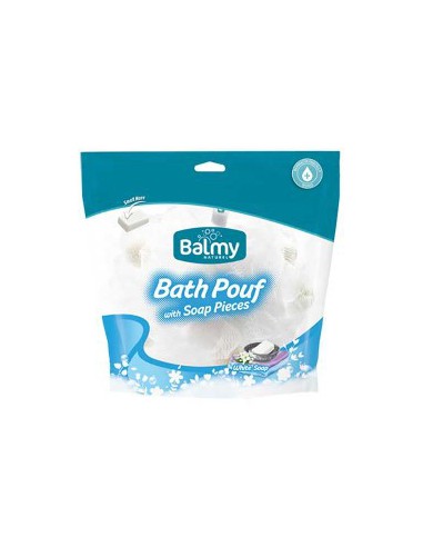 Bath Pouf With White Soap Pieces