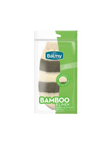 Balmy Natural Bamboo And Linen Bath Mitt