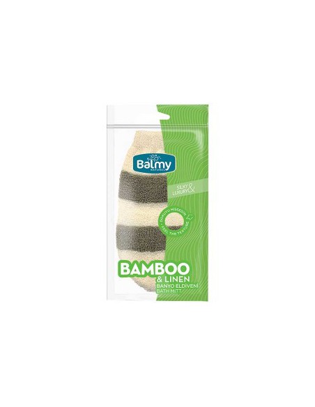 Balmy Natural Bamboo And Linen Bath Mitt Balmy Natural Bamboo And Linen Bath Mitt