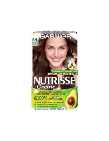 Nutrisse Creme Permanent Nourishing Hair Color 6N Nude Light Brown