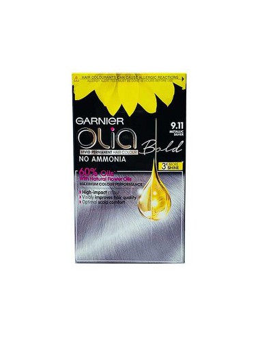 Olia Bold Vivid Permanent Hair Color 9.11 Metallic Silver