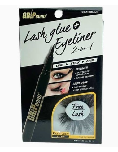 EBIN New York 2 In 1 Lash Glue And Eyeliner GBEA1B BLACK