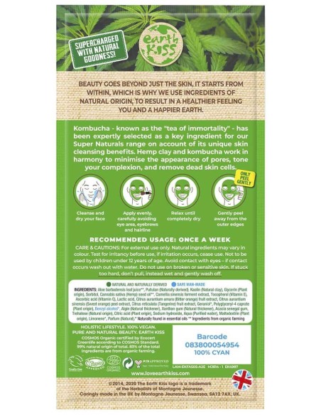 Earth Kiss Super Naturals Kombucha And Hemp Clay Toning Peel Off Mask Earth Kiss Super Naturals Kombucha And Hemp Clay Toning Peel Off Mask