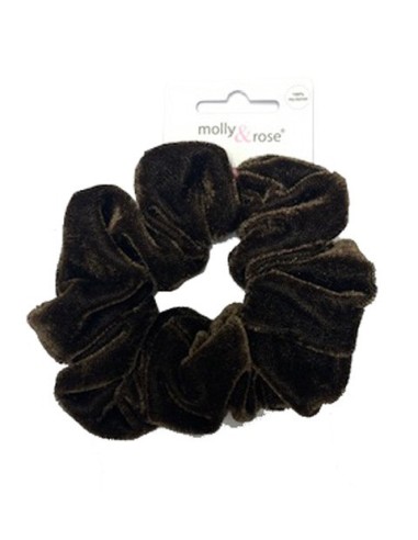 Velvet Finish Polyester Brown Scrunchie  7687