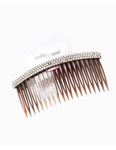 Tort Side Comb With Diamante Stones 8348