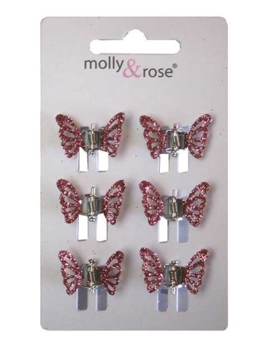 Glitter Butterfly Mini Clamps Assorted 4020
