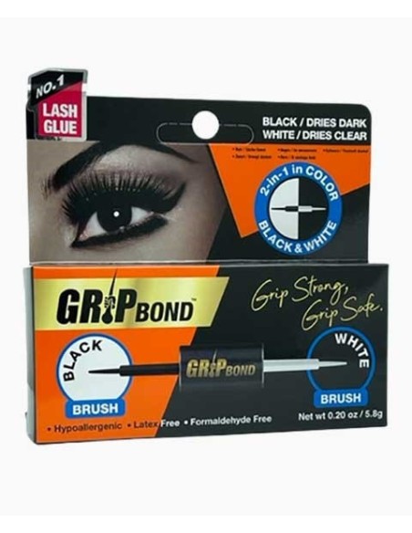 Grip Bond 2 In 1 Black And White Lash Glue Grip Bond 2 In 1 Black And White Lash Glue