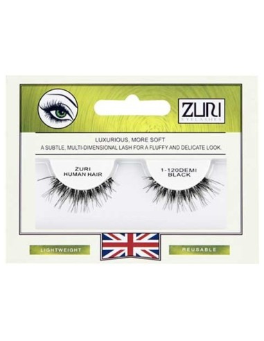 Zuri Human Hair Eyelashes 1 120DEMI Black