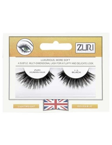 Zuri Human Hair Eyelashes 1 5 Black