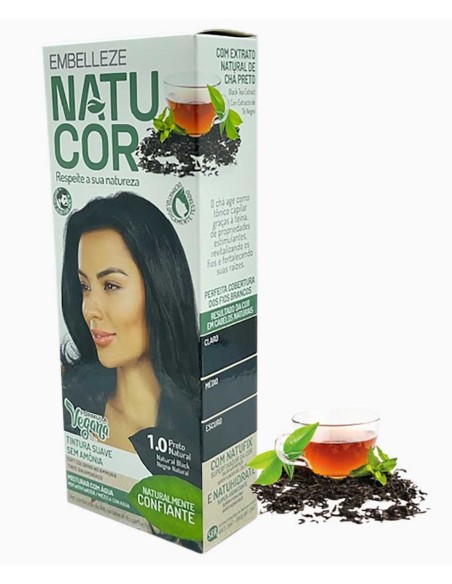 Natucor Vegan Ammonia Free Permanent Color 1.0 Natural Black Natucor Vegan Ammonia Free Permanent Color 1.0 Natural Black