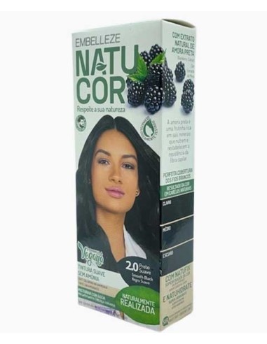 Natucor Vegan Ammonia Free Permanent Color 2.0 Smooth Black