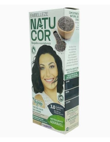 Natucor Vegan Ammonia Free Permanent Color 3.0 Dark Brown