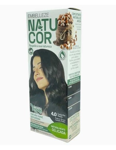 Natucor Vegan Ammonia Free Permanent Color 4.0 Medium Brown