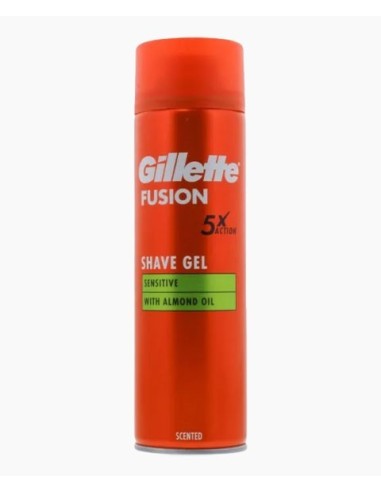Gillette Fusion 5 Action Shave Gel Sensitive With Almond Oil