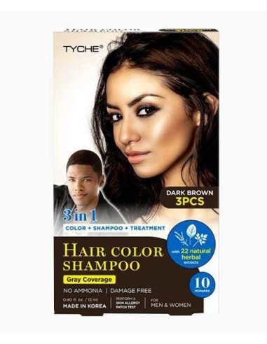 Tyche 3IN1 Hair Color Shampoo Dark Brown