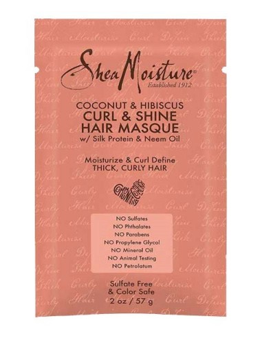 Coconut And Hibiscus Curl And Shine Hair Masque Sachet