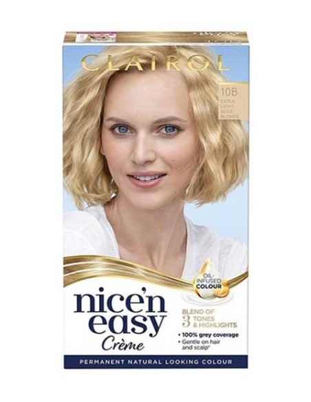 Nice N Easy Permanent Hair Color 10B Extra Light Beige Blonde Nice N Easy Permanent Hair Color 10B Extra Light Beige Blonde