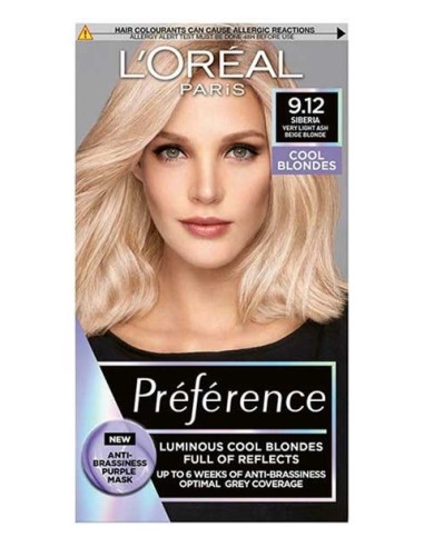 Preference Luminous Cool Blondes 9.12 Very Light Ash Preference Luminous Cool Blondes 9.12 Very Light Ash