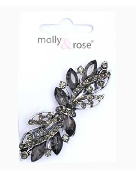 Silv Barrette Clip With Crystal Stones 7614 Silv Barrette Clip With Crystal Stones 7614
