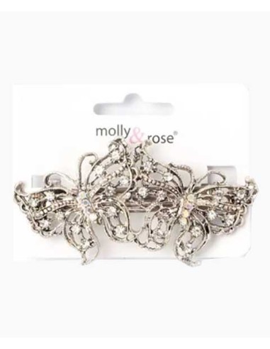 Vintage Style Double Butterfly Crystal Barrette 4224 Vintage Style Double Butterfly Crystal Barrette 4224