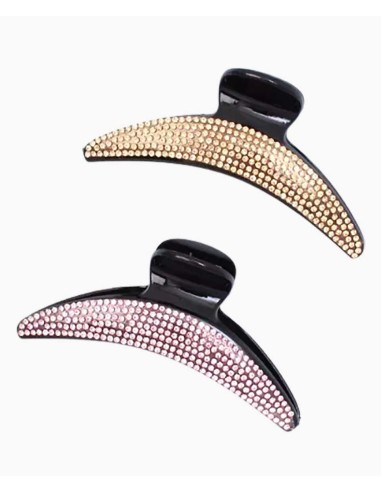 Curved Plastic Clamp With Coloured Diamantes 8591 Curved Plastic Clamp With Coloured Diamantes 8591