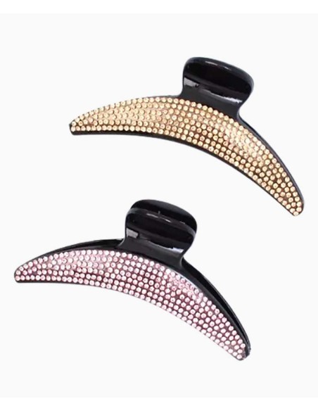Curved Plastic Clamp With Coloured Diamantes 8591 Curved Plastic Clamp With Coloured Diamantes 8591