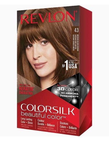 Colorsilk Beautiful Color Permanent Hair Color 43 Medium Golden Brown