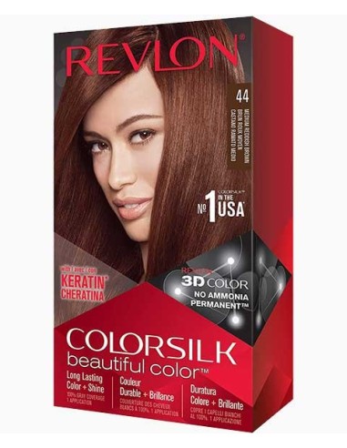 Colorsilk Beautiful Color Permanent Hair Color 44 Medium Reddish Brown