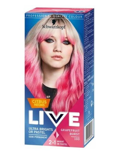 Live Ultra Brights 100 Grapefruit Burst Semi Permanent Hair Colour Live Ultra Brights 100 Grapefruit Burst Semi Permanent Hair Colour